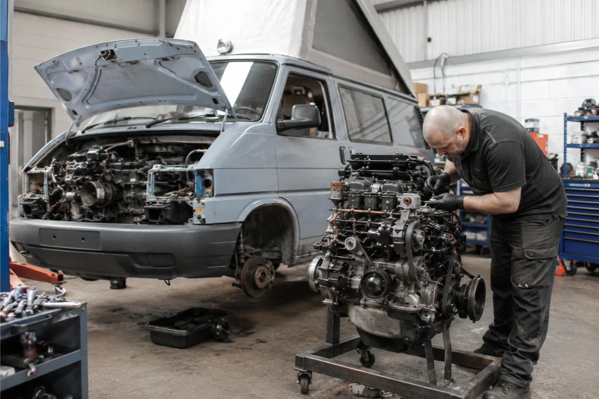 Volkswagen Transporter campervan engine rebuild in Crewe