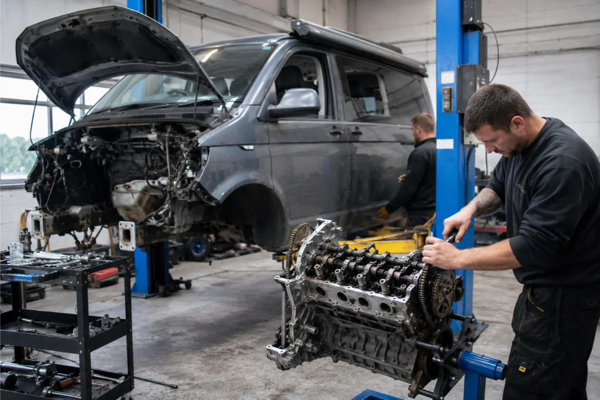 Volkswagen Transporter campervan engine rebuild in Wales