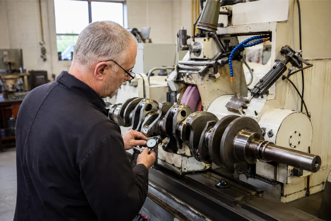 Crankshaft grinding and precision machining in a Nottingham engineering workshop