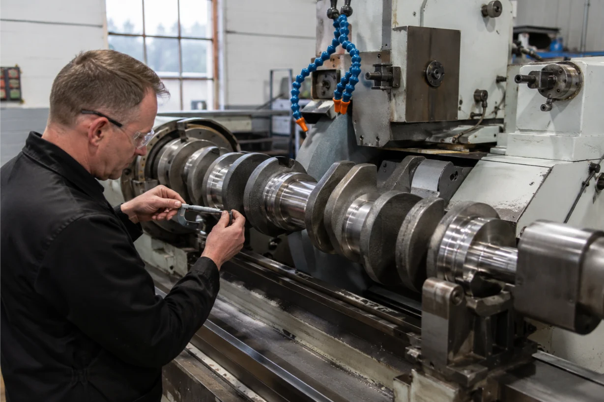 Crankshaft grinding and precision machining in a specialist Welsh workshop