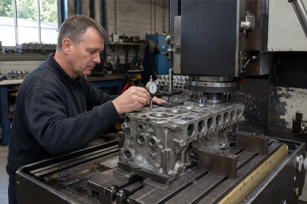 Mercedes engine workshop carrying out specialist cylinder head repairs in Bristol