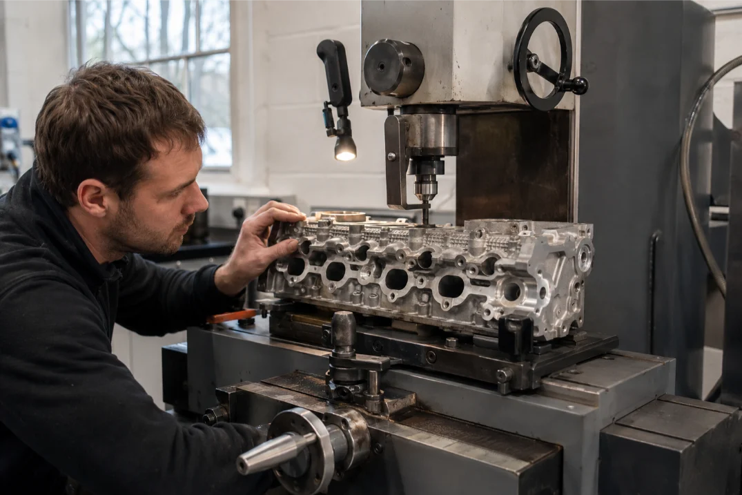 Porsche engine workshop carrying out specialist cylinder head repairs in Peterborough