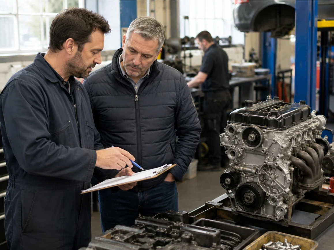 Engine specialists carrying out professional engine assessment in the Cotswolds