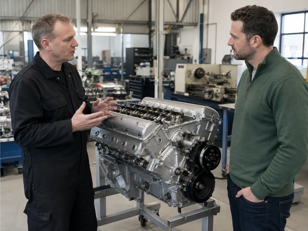 Aston Martin engine specialists carrying out professional engine assessment in Coventry