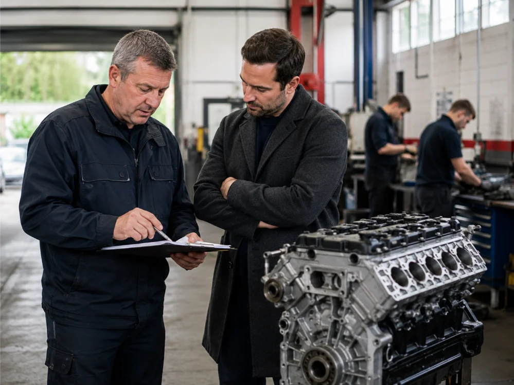 Engine specialists carrying out professional engine assessment in Crawley