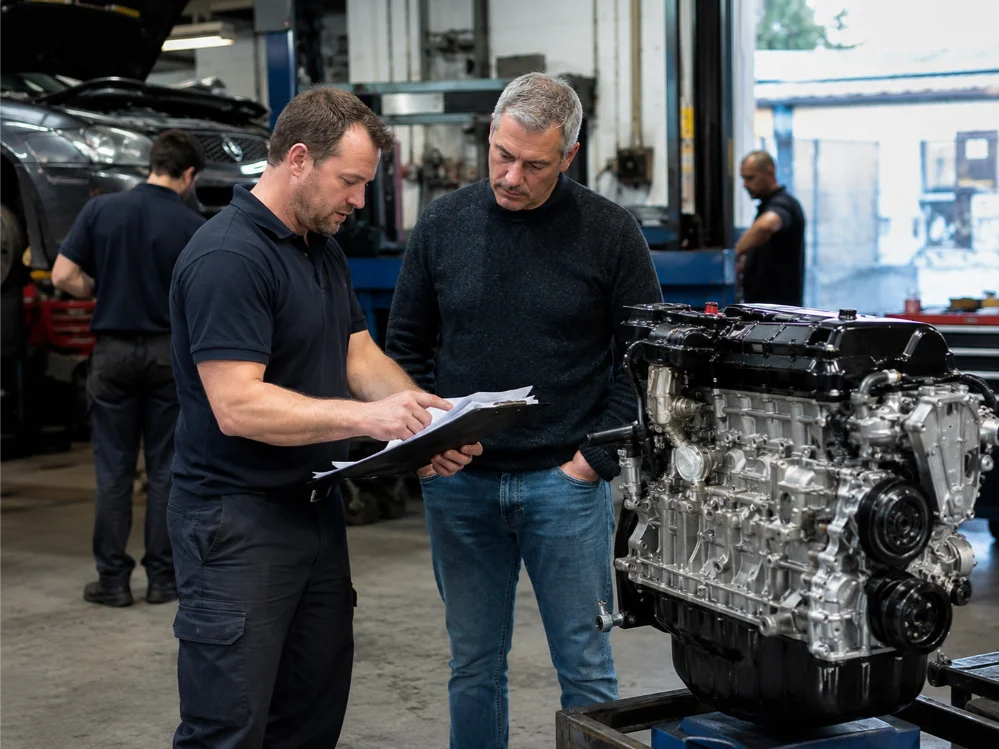 Engine specialists carrying out professional engine assessment in Guildford