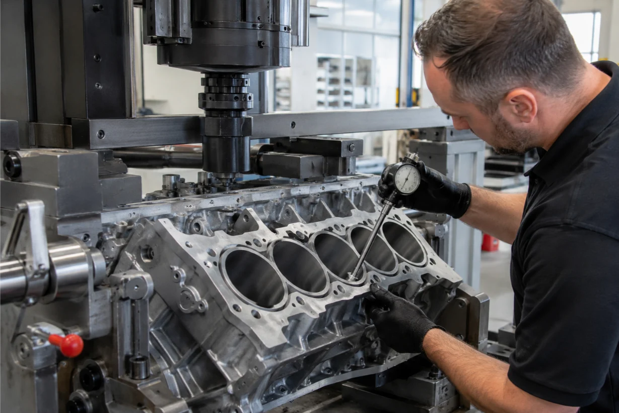Aston Martin engine block machining and specialist engineering services in Wales