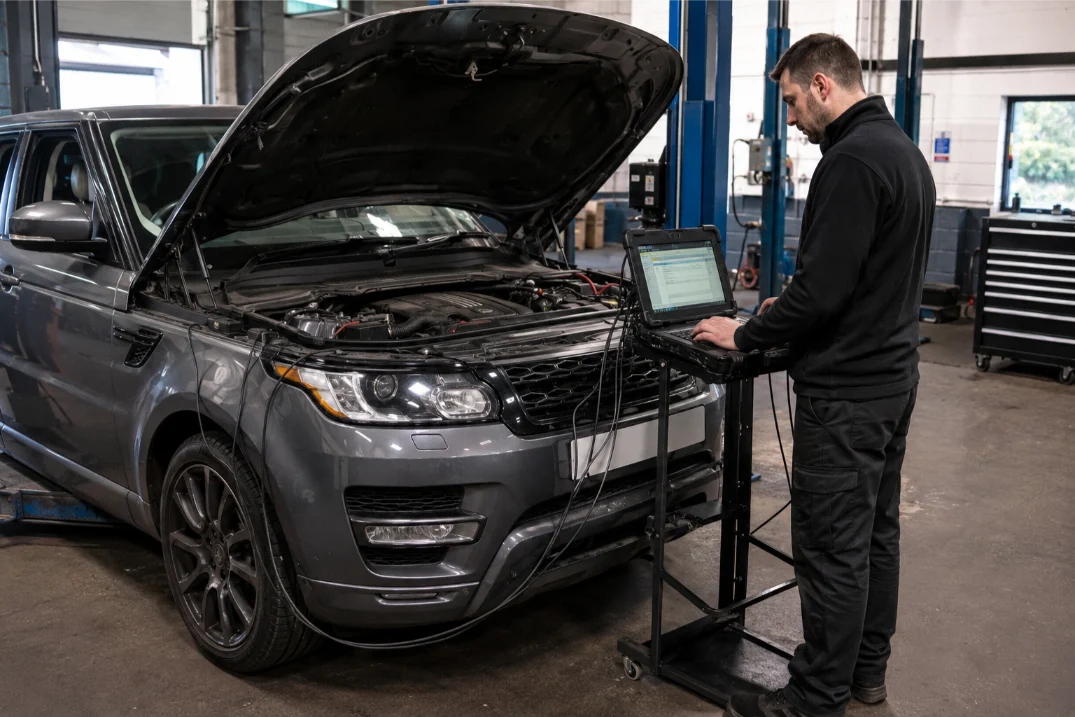 Engine warning signs on a Land Rover Discovery in Manchester