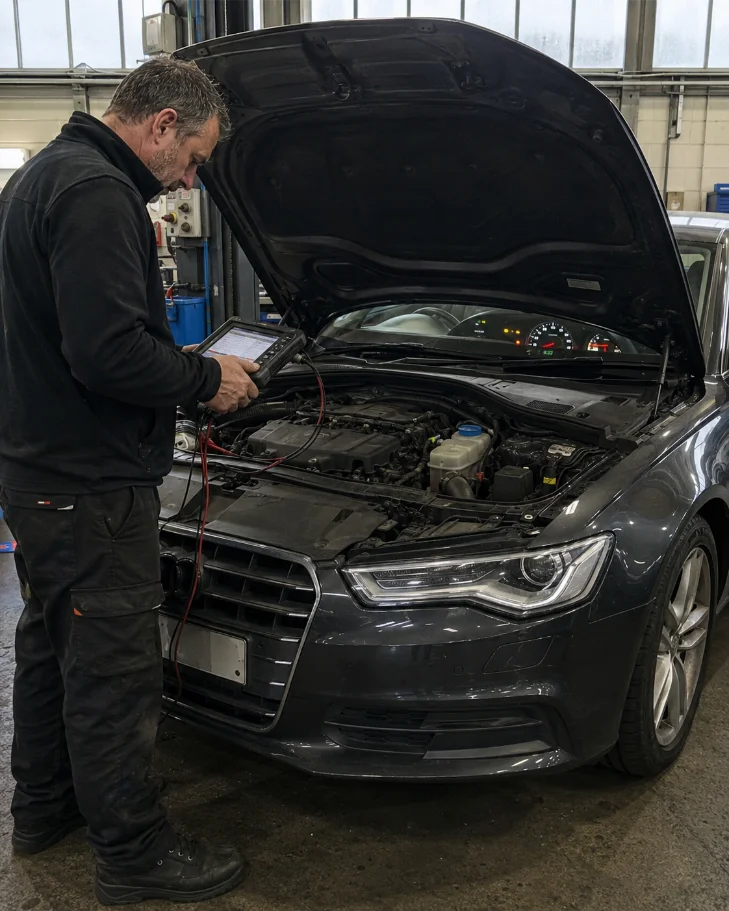 Engine diagnostic fault assessment of Audi Car