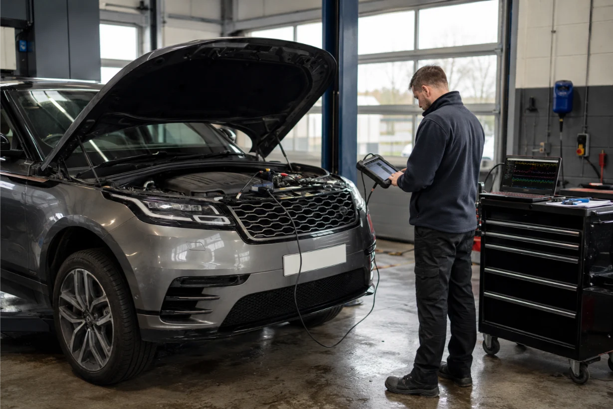 Range Rover engine diagnostics and fault assessment in Wales