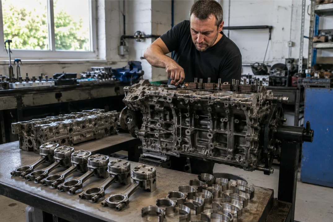 BMW engine undergoing rebuild and reconditioning in Nottingham