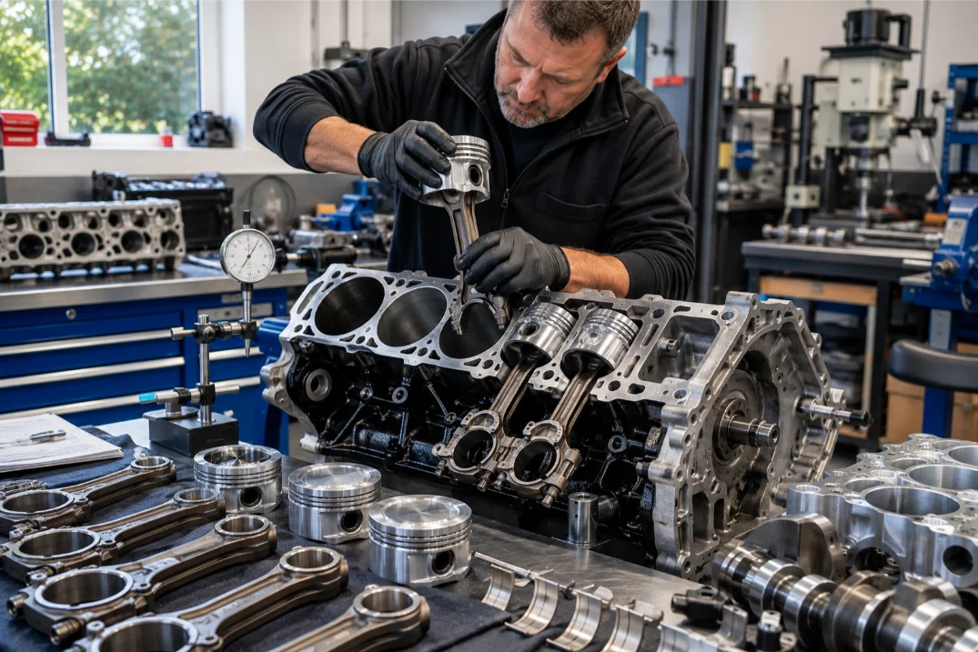Bentley engine undergoing rebuild and reconditioning in Peterborough