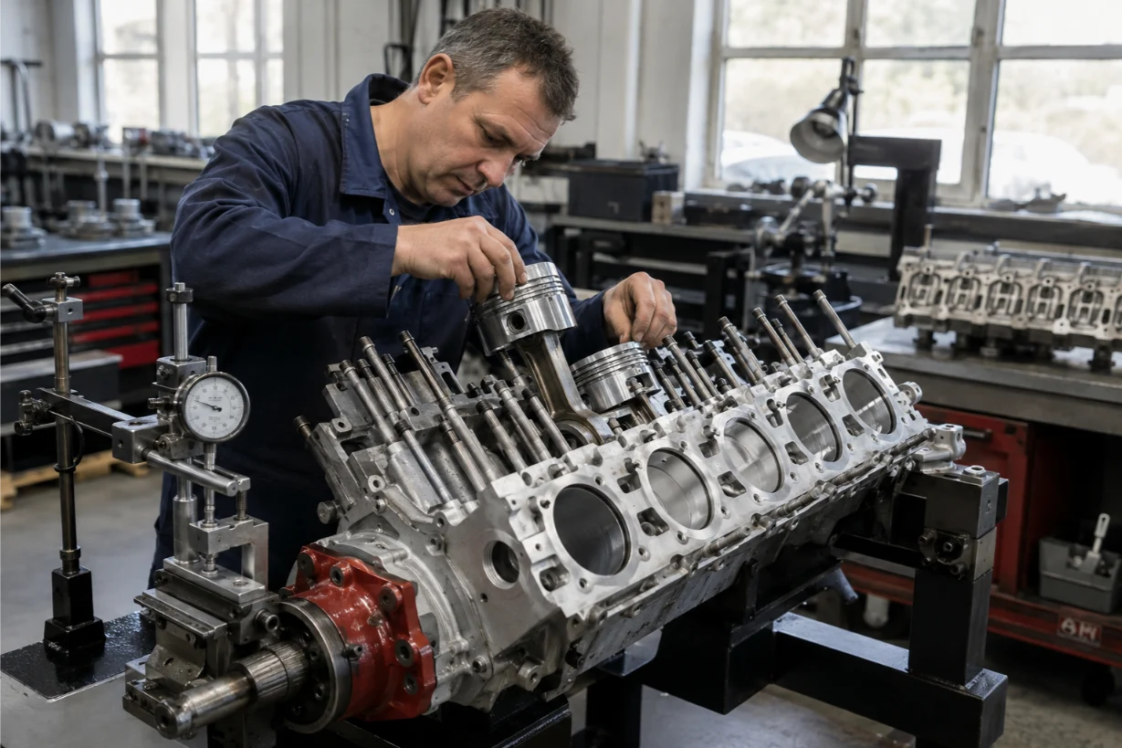 Rolls-Royce engine undergoing rebuild and reconditioning in Wales