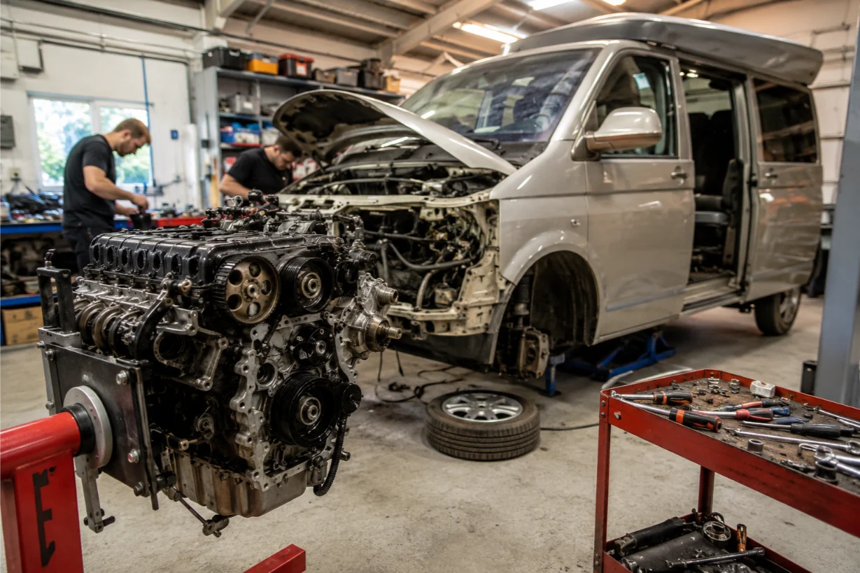 Engine overheating and white smoke warning signs on a vehicle in Exeter