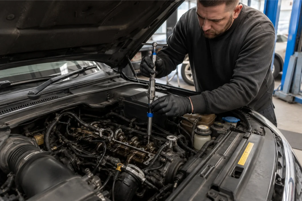 Specialist injector removal and repair on a Land Rover engine in Luton