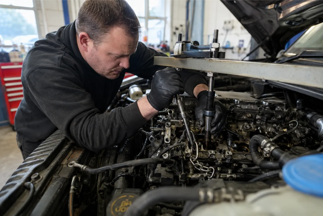 Remanufactured V8 engine undergoing professional reconditioning in Oxford