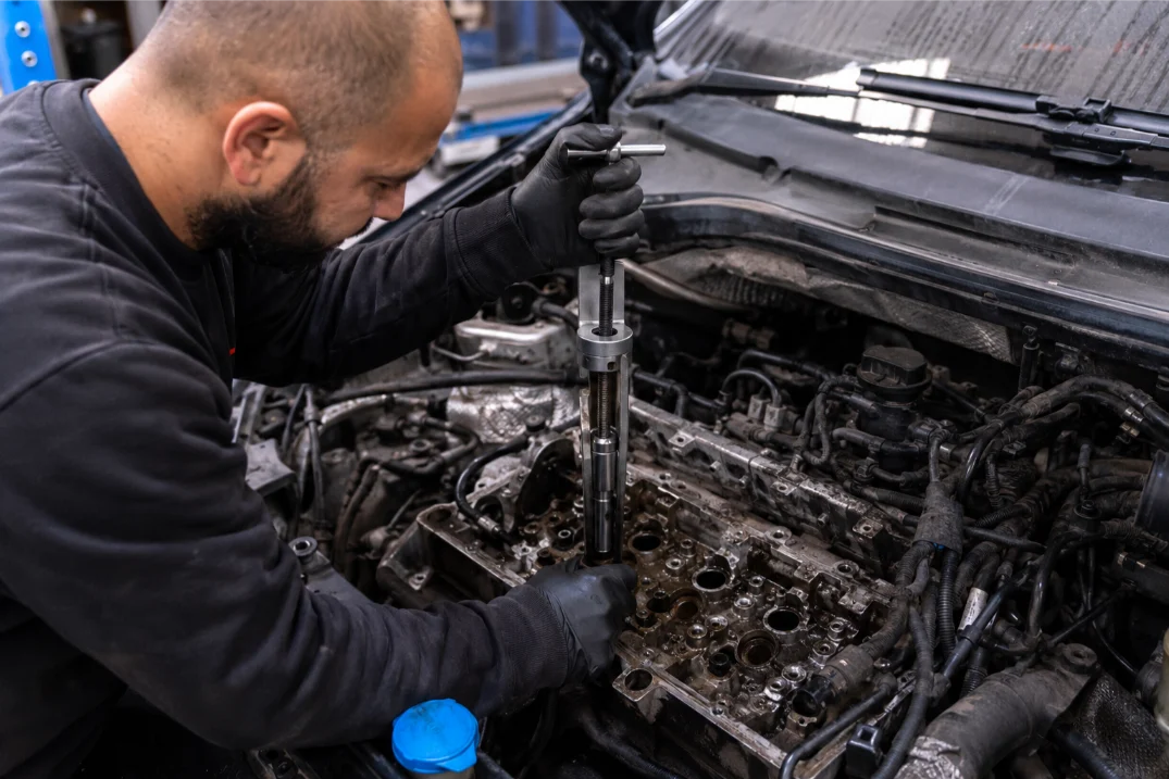 Specialist injector removal and repair on a Volkswagen engine in Peterborough