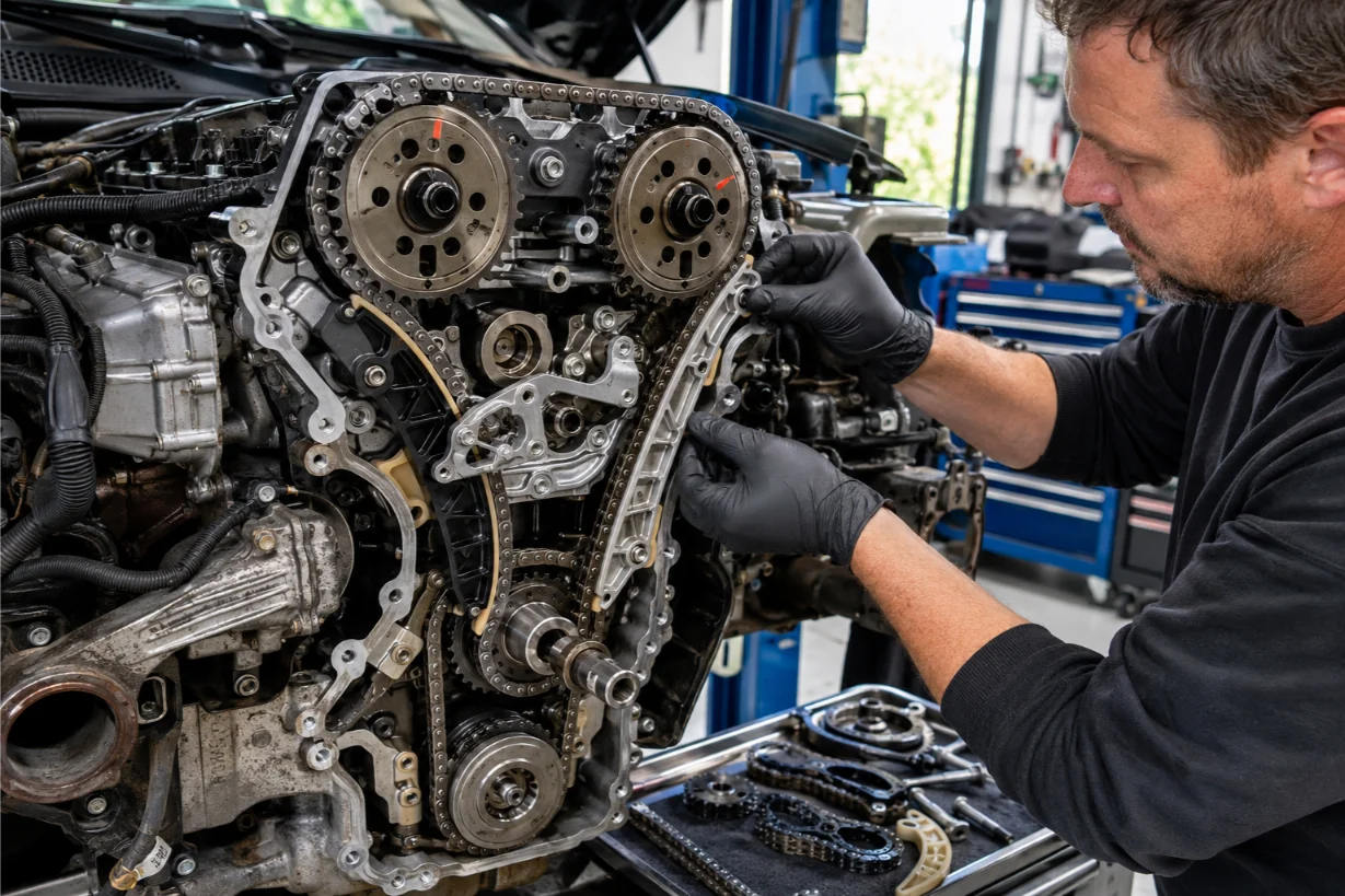 Timing chain belt repairs canterbury jaguar engine
