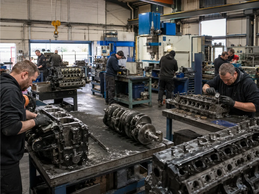 Engine machining workshop with specialist equipment and technicians in Cardiff