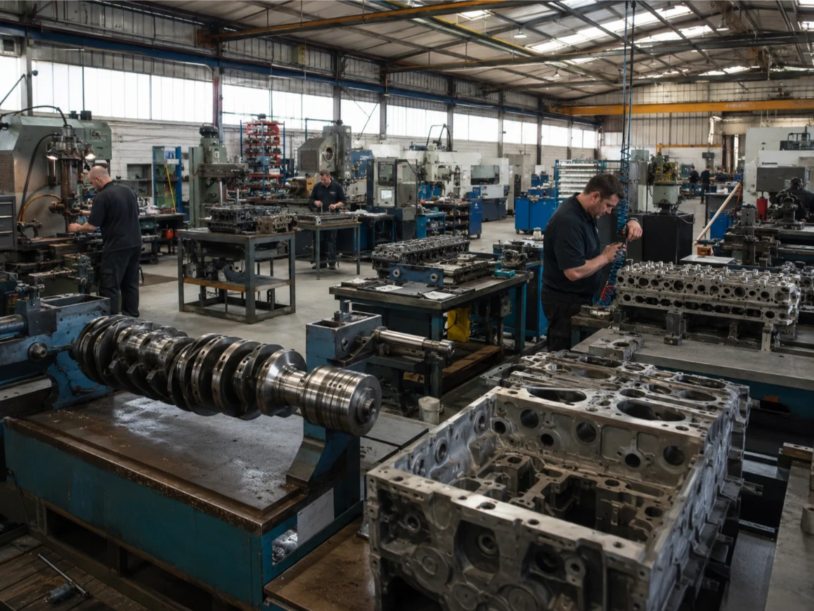 Engine machining workshop with specialist equipment and technicians in the Cotswolds