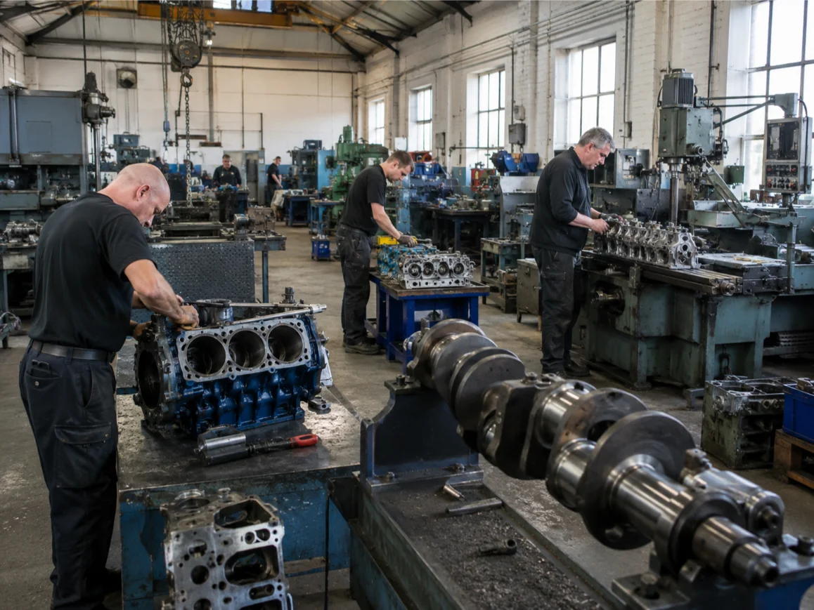 Engine machining workshop with specialist equipment and technicians in Stoke-on-Trent